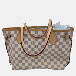 Louis Vuitton Damier Azur White Canvas Neverfull PM Bag 1212959