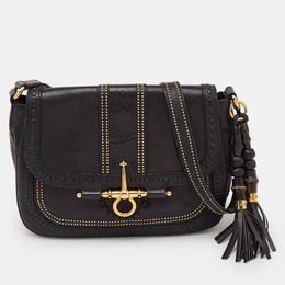 Gucci Black Leather Snaffle Bit Medium Shoulder Bag 1212597
