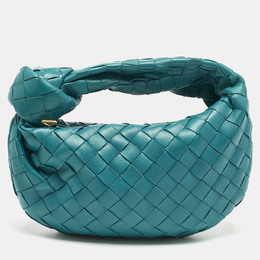 Bottega Veneta Teal Green Intrecciato Leather Mini Jodie Hobo 1211999
