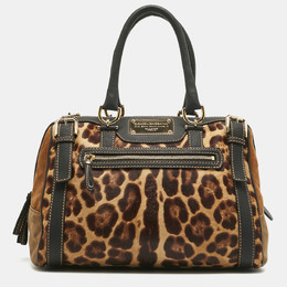 Dolce & Gabbana Brown/Black Leopard Print Calf Hair Miss Easy Way Satchel 1211980
