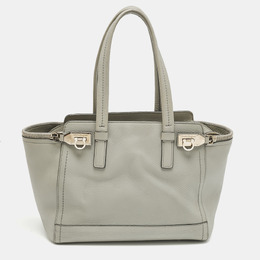 Salvatore Ferragamo Grey Leather Verve Tote 1211977