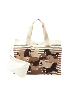 Hermes 1990-2015 Toile Chevaux En Camouflage Beach tote bag 32074554
