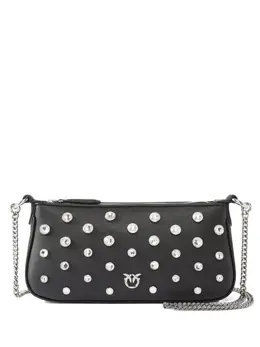 Pinko crystal-embellished chain cross body bag 30380008