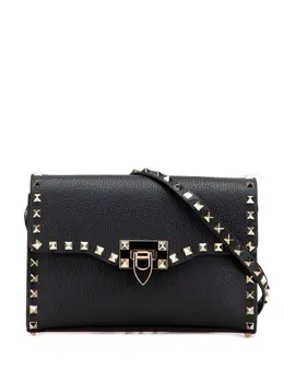 Valentino Garavani 2000-2017 Medium Pebbled Calfskin Rockstud Flip Lock crossbody bag 32066728