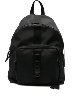 Moschino logo-plaque zip-fastening backpack 31526896