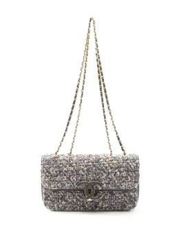 Chanel 2019 Small Quilted Tweed CC Chic Double Flap shoulder bag 32086888