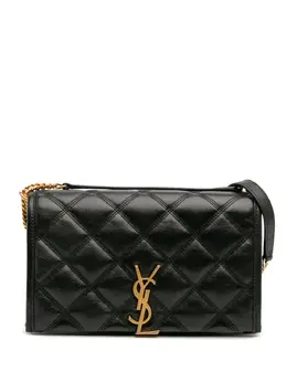 Saint Laurent 2022 Quilted Diamond Lambskin Becky Wallet on Chain crossbody bag 32081502