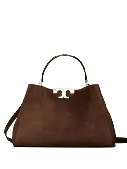 Tory Burch double-T logo suede satchel 31927872