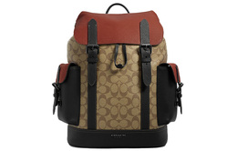 Hudson Canvas With Leather Рюкзак Tubas Мужской Хаки и Черный Coach c8145-qbtui