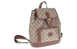 GG Retro Series Рюкзак из холста с кожаной спинкой Regular Унисекс Эбони/Коричневый Gucci 674147-92thg-8563