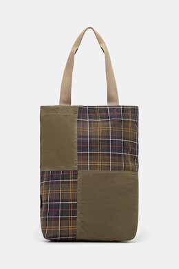 Сумка-шоппер Transport в стиле пэчворк Barbour, зеленый uba0741 | zielony