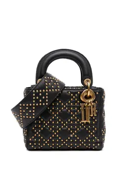 Christian Dior 2018 Mini Lambskin Cannage Studded Supple Lady Dior satchel 32094638