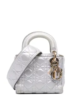 Christian Dior 2017 Mini Metallic Grained Calfskin Cannage Lady Dior satchel 32094577