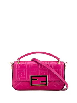 Fendi 2000-2025 Zucca Embossed Leather Baguette Phone Pouch satchel 32093008