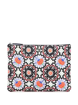 Chanel 2014-2015 Paris Dubai Medium Printed Canvas Cosmetic Case clutch bag 32095036