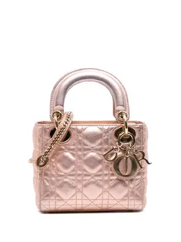 Christian Dior 2019 Mini Metallic Lambskin Cannage Lady Dior satchel 32094811