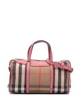 Burberry 2000-2017 Medium House Check Canvas Derby Alchester Bowling Bag satchel 32093691