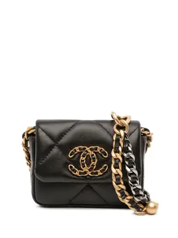Chanel 2021 Lambskin 19 Flap Coin Purse With Chain crossbody bag 32093867
