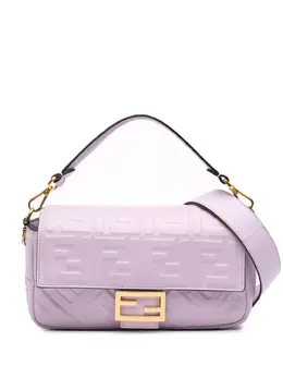 Fendi 2000-2010 Zucca Embossed Leather Baguette satchel 32093698