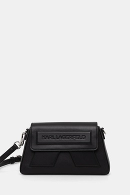 Кожаная сумка Karl Lagerfeld, черный a1w30155 | czarny