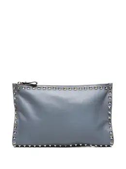 Valentino Garavani 2000-2020s stud-embellished leather clutch bag 31805792