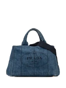Prada 2010-2025 Denim Canapa Logo satchel 32089893