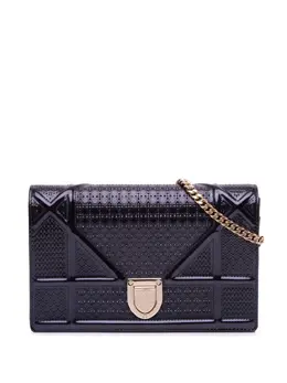 Christian Dior 2018 Patent Microcannage Diorama Wallet on Chain crossbody bag 32093776