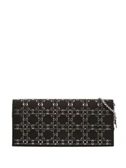 Christian Dior 2016 Satin Cannage Crystal Embellished Clutch with Chain crossbody bag 32094550