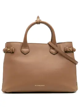 Burberry 2000-2017 Medium Leather and House Check Banner satchel 32093692