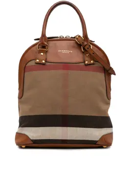 Burberry 2000-2017 Medium Mega Check Canvas Bloomsbury Saddle satchel 32093673