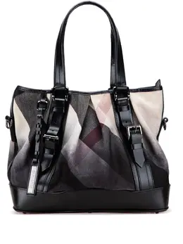 Burberry 2000-2017 Mega Check Canvas Lowry satchel 32090184