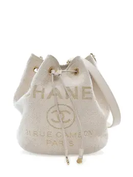 Chanel 2019 Small Tweed Deauville Drawstring bucket bag 32090138