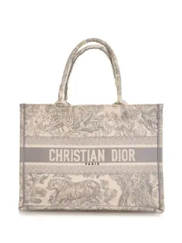 Christian Dior 2015-2025 Medium Toile de Jouy Reverse Embroidered Canvas Book tote bag 32090904