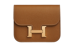 Constance Slim Epsom Leather Clutches Wallets Women's 37 Gold Gold Brown Hermes h082060cc37