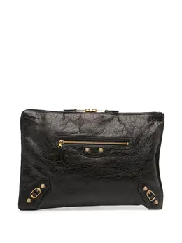 Balenciaga 2015 Lambskin Motocross Giant 12 Zip Around Flat clutch bag 32123622