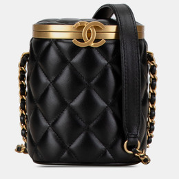 Chanel Black Mini Lambskin Crown Box Bag 1214159