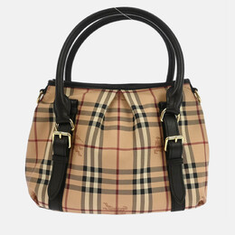 Burberry Beige PVC House Check Hobo Handbag 1213991