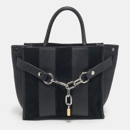 Alexander Wang Black Leather and Suede Attica Chain Tote 1213889