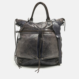 Balenciaga Navy Blue Leather RH Square Tote 1213890