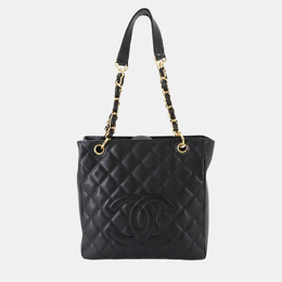 Chanel Matelasse Pst Chain Tote Bag In Black Caviar Leather With Gold Hardware 1213835