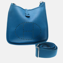 Hermes Evelyn PM Blue Thalassa Veau Epsom Shoulder Bag 1213778