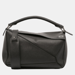 Loewe Black Medium Calfskin Puzzle Satchel 1213668