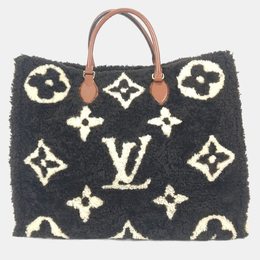 Louis Vuitton Monogram Teddy On The Go Gm Tote Bag 2-Way Fur Shoulder Leather Brown 1213852