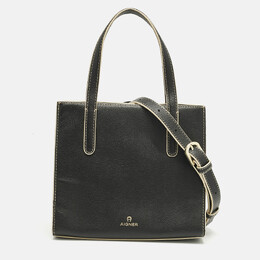 Aigner Black Leather Philippa Shopper Tote 1213623