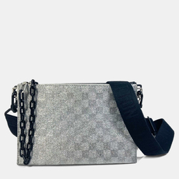 Louis Vuitton Damier Glitter Trio Pouch Nm Coin Case Shoulder Bag Leather/Taurillon Leather Silver 1213807