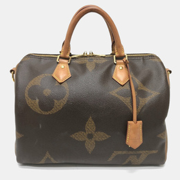 Louis Vuitton Monogram Giant Speedy Bandouliere 30 Mini Boston Bag Handbag Canvas Brown 1213851