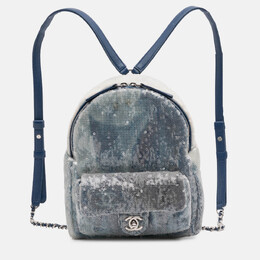 Chanel Blue Sequin Waterfall Backpack 1213716