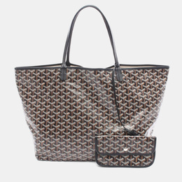 Goyard Saint Louis GM Tote Bag Coated Canvas And Leather Black Brown 1213817