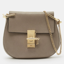 Chloe Taupe Leather Small Drew Shoulder Bag 1213393