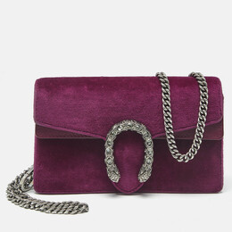 Gucci Purple Velvet and Leather Super Mini Dionysus Crossbody Bag 1213475